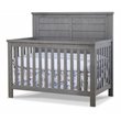 Pemberly Row Modern Wood Crib for Childs Nursery in Grigio Gray