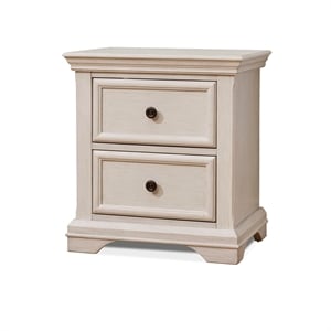 Pemberly Row Modern Wood Nightstand for Baby in Brushed Ivory
