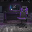 Pemberly Row Plastic Gaming Chair with Flip-Up Arms in Purple/Black