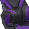 Pemberly Row Plastic Gaming Chair with Flip-Up Arms in Purple/Black