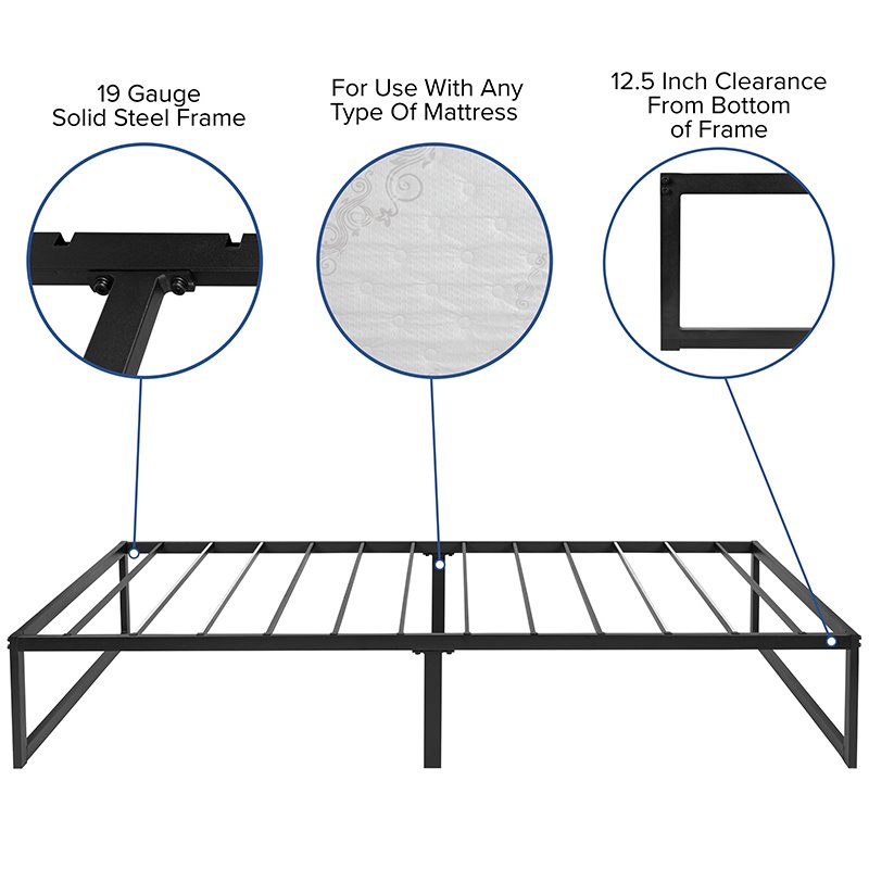 Pemberly Row Metal Twin Bed Frame and 12