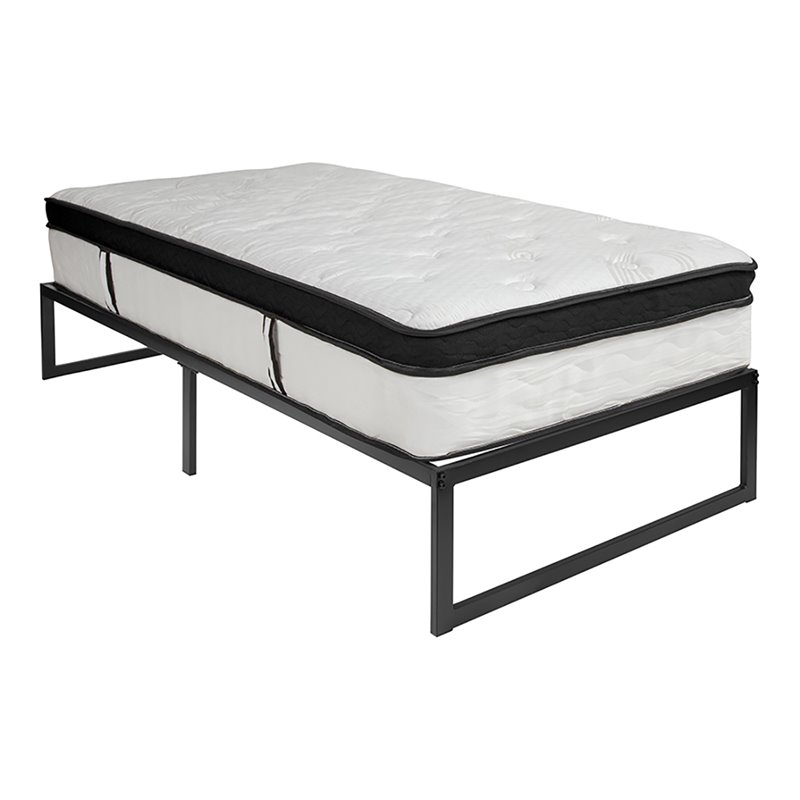 Pemberly Row Metal Twin Bed Frame and 12