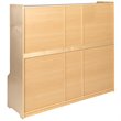 Pemberly Row 5 Section Wood School Coat Locker with Bench in Natural