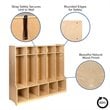 Pemberly Row 5 Section Wood School Coat Locker with Bench in Natural