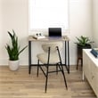 Pemberly Row 360 Degree Tablet Rotation Plastic Mobile Desk Chair in Gray
