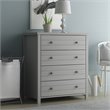 Pemberly Row 4-Drawer Farmhouse Wood Bedroom/Livingroom Chest in Gray