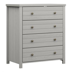 Pemberly Row 4-Drawer Farmhouse Wood Bedroom/Livingroom Chest in Gray
