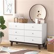 Pemberly Row Contemporary 6-Drawer Wood Dresser in Matte White