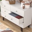 Pemberly Row Contemporary 6-Drawer Wood Dresser in Matte White