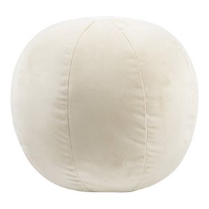 Pemberly Row 9x9&quot Transitional Velvet Upholstered Pillow in Cream