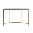 Pemberly Row Modern Metal and Marble Console Table in Gold/White