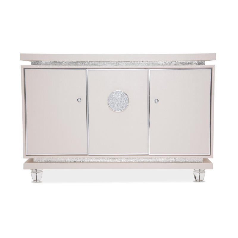 Pemberly Row Modern / Contemporary Wood & Metal Sideboard in Ivory