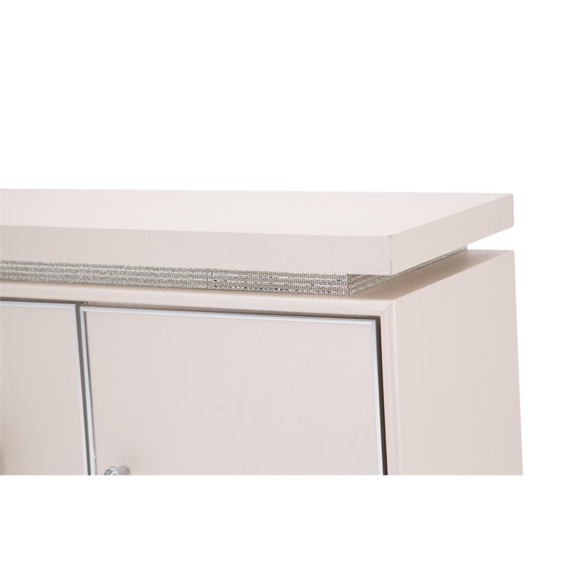 Pemberly Row Modern / Contemporary Wood & Metal Sideboard in Ivory