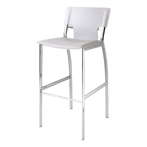 Pemberly Row Modern / Contemporary White Leather Bar Stools Set of 2