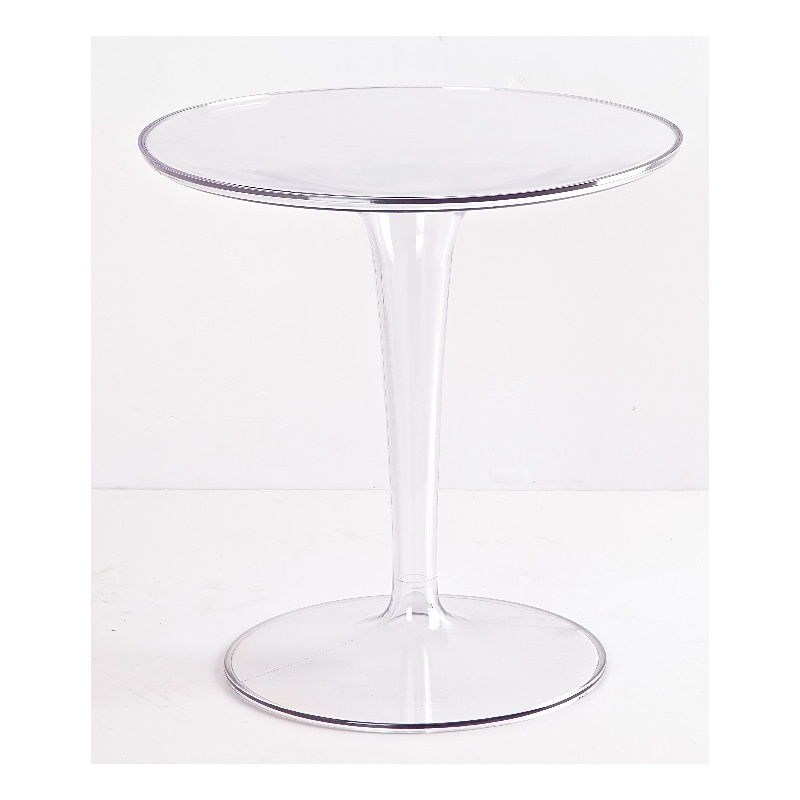 Pemberly Row Contemporary Transitional Clear Plastic Side Table
