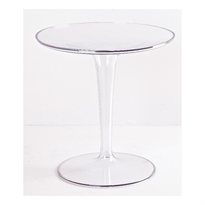 Pemberly Row Contemporary Transitional Clear Plastic Side Table