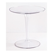 Pemberly Row Contemporary Transitional Clear Plastic Side Table