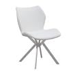 Pemberly Row Dining Chair with White Seat and Stainless Steel Legs Set of 4