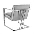 Pemberly Row Modern Luxurious Satin Upholstered Accent Chair in Silver