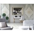 Pemberly Row Modern Steel/Wood Desk in Glossy White Lacquer/Gold