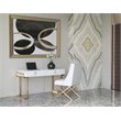 Pemberly Row Modern Steel/Wood Desk in Glossy White Lacquer/Gold