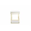 Pemberly Row Modern Steel/Wood Desk in Glossy White Lacquer/Gold