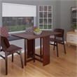 Pemberly Row Double Drop Leaf Transitional Solid Wood Dining Table in Walnut