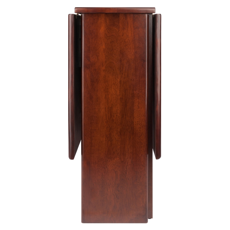 Pemberly Row Double Drop Leaf Transitional Solid Wood Dining Table in Walnut