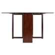 Pemberly Row Double Drop Leaf Transitional Solid Wood Dining Table in Walnut
