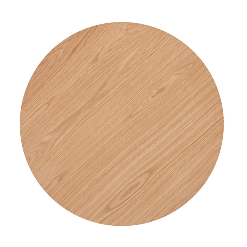 Pemberly Row Round Shape Mid-Century Wood Coffee Table in Oak