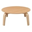 Pemberly Row Round Shape Mid-Century Wood Coffee Table in Oak