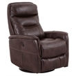 Pemberly Row Polyester/PU Power Swivel Glider Recliner in Truffle Brown