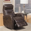 Pemberly Row Polyester/PU Power Swivel Glider Recliner in Truffle Brown