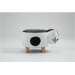 Pemberly Row Cat Condo Fabric Pet House Ottoman in Multi-Color