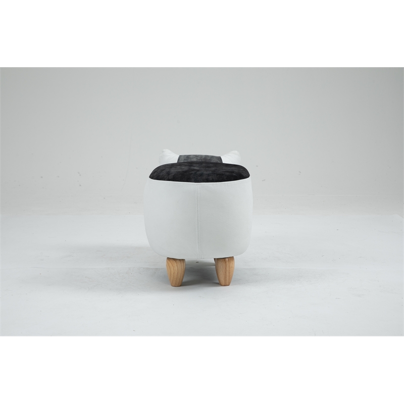 Pemberly Row Cat Condo Fabric Pet House Ottoman in Multi-Color