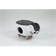 Pemberly Row Cat Condo Fabric Pet House Ottoman in Multi-Color