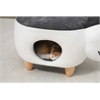 Pemberly Row Cat Condo Fabric Pet House Ottoman in Multi-Color