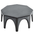 Pemberly Row Modern Performance Velvet Ottoman in Gray/Black