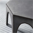 Pemberly Row Modern Performance Velvet Ottoman in Gray/Black