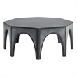 Pemberly Row Modern Performance Velvet Ottoman in Gray/Black