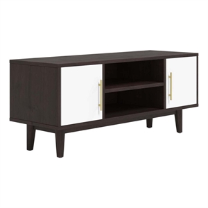 Pemberly Row Wood TV Stand for TVs up to 46&quot in Cappuccino and White