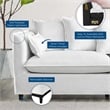 Pemberly Row Modern Wood and Fabric Slipcover Sofa in White Finish