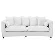 Pemberly Row Modern Wood and Fabric Slipcover Sofa in White Finish