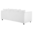 Pemberly Row Modern Wood and Fabric Slipcover Sofa in White Finish