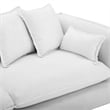Pemberly Row Modern Wood and Fabric Slipcover Sofa in White Finish