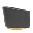 Pemberly Row Performance Velvet Swivel Chair in Gold & Charcoal