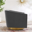 Pemberly Row Performance Velvet Swivel Chair in Gold & Charcoal
