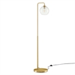 Pemberly Row 1-Light Modern Glass/Metal Floor Lamp in Satin Brass