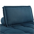 Pemberly Row Modern Tufted Fabric and Wood Armless Chair in Azure Blue