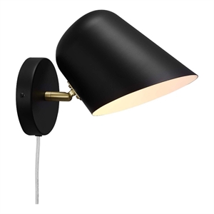 Pemberly Row 1-Light Modern Metal Swivel Wall Sconce in Black